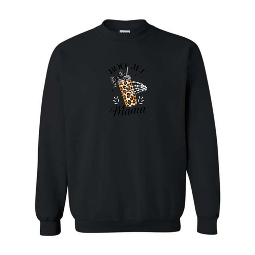 Boo-Jee Mama design on black crewneck sweatshirt