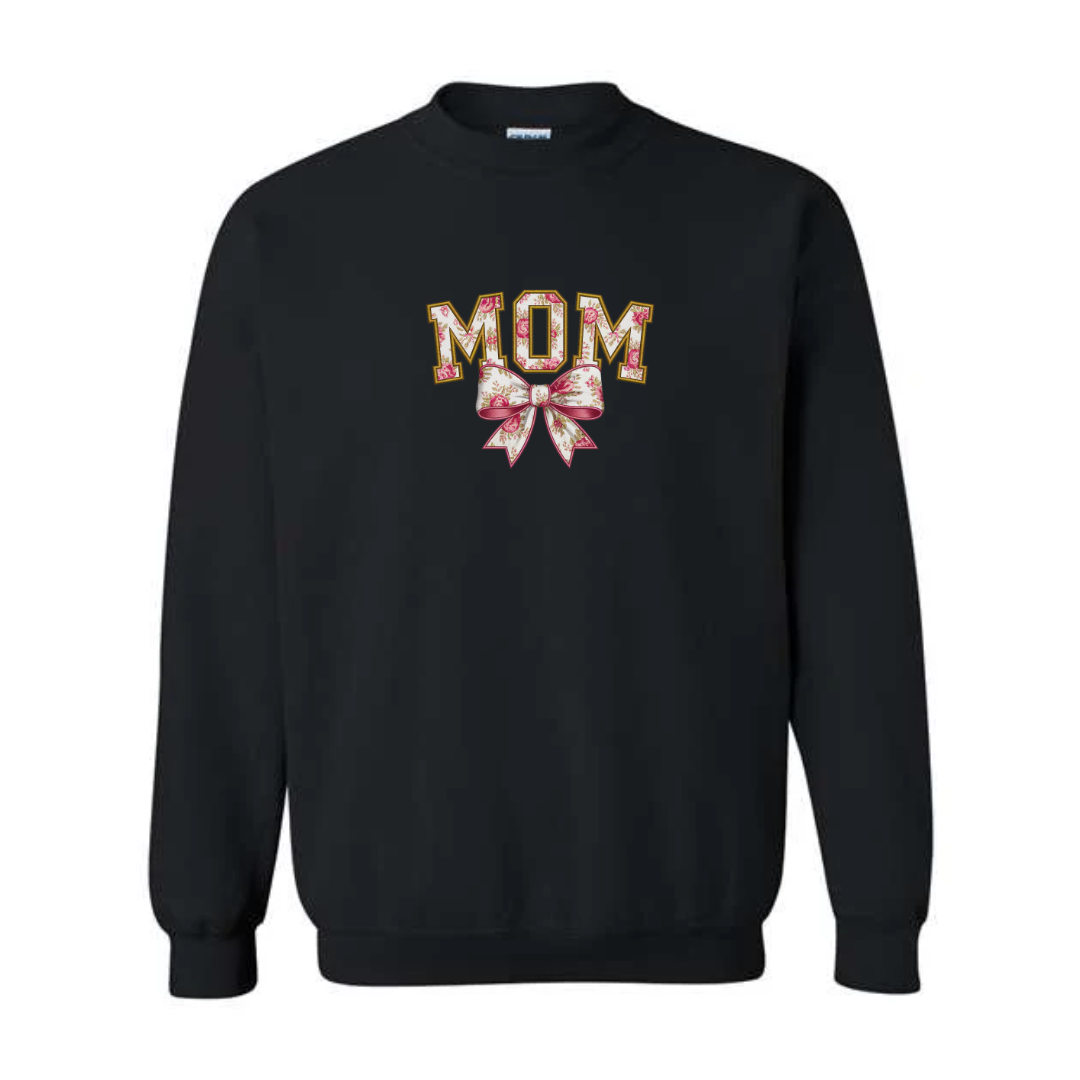 MOM design on black crewneck sweatshirt