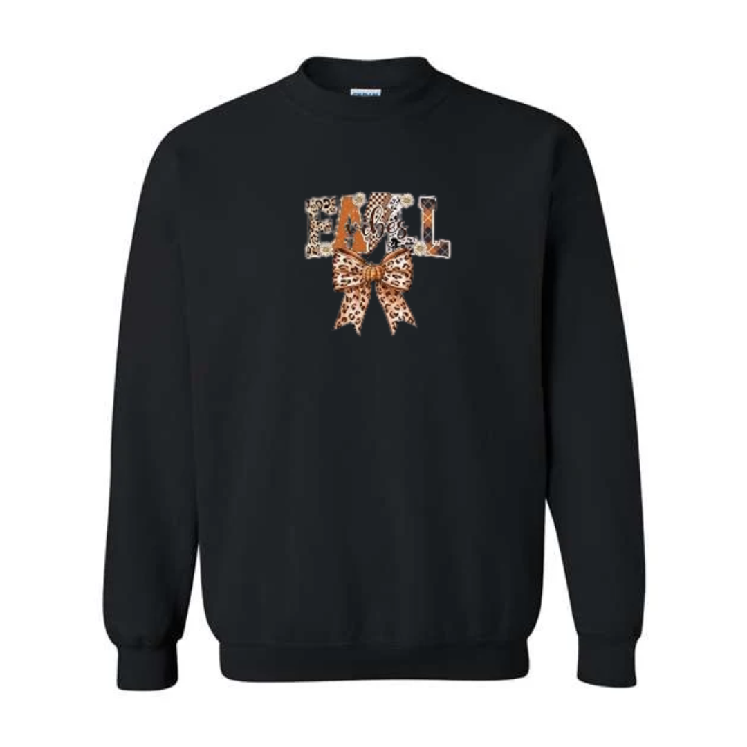 Fall Vibes design on black crewneck sweatshirt