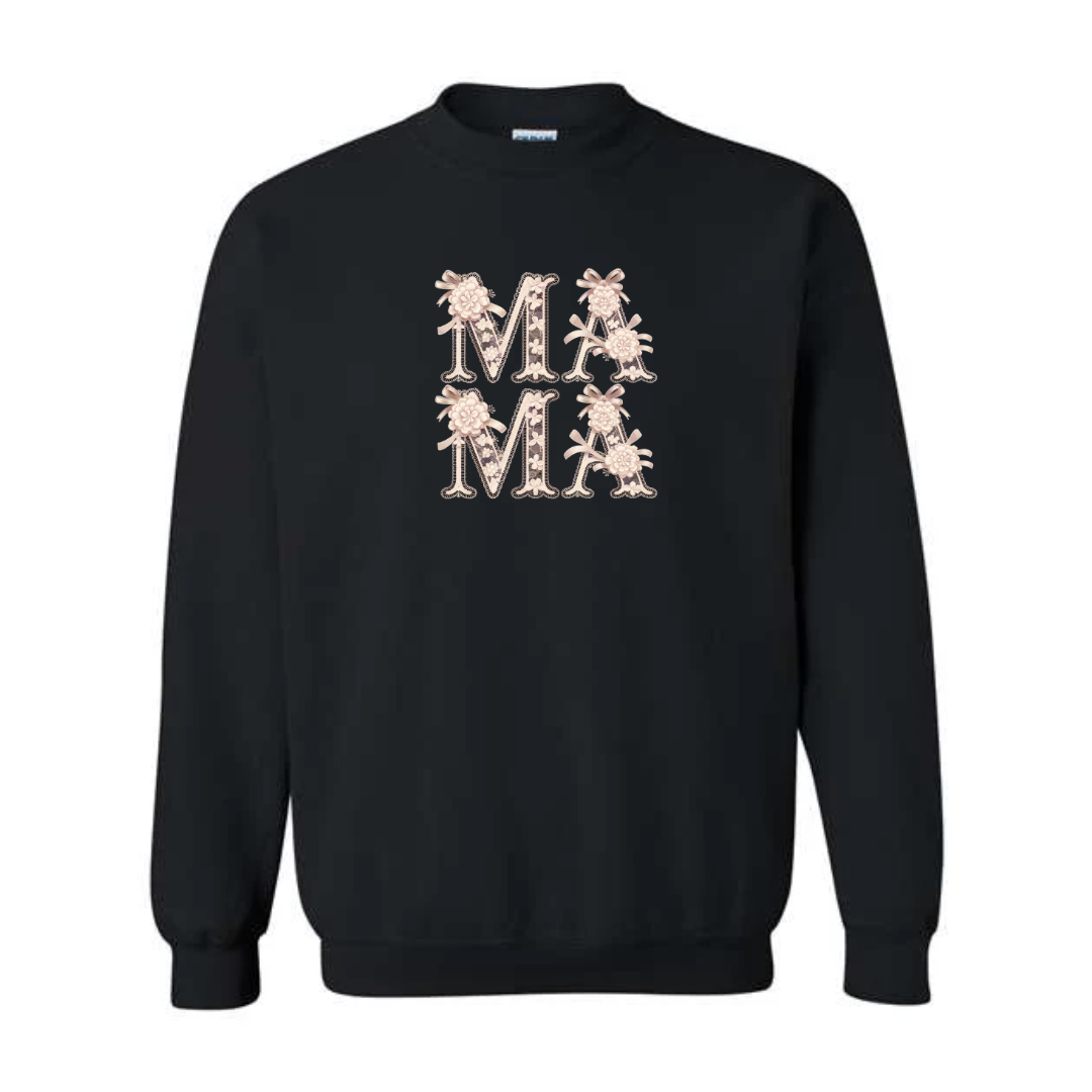 MAMA design on black crewneck sweatshirt