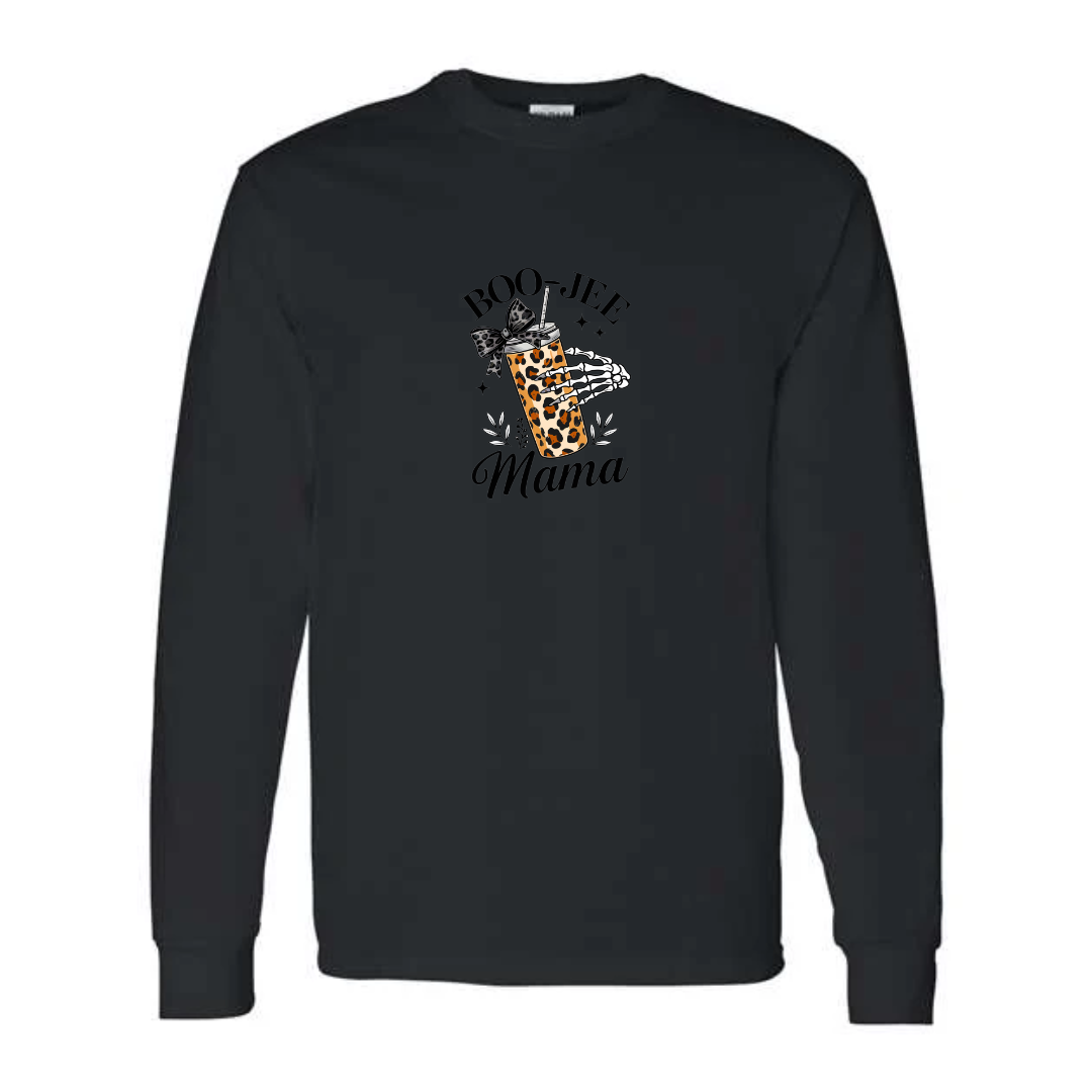 Boo-Jee Mama design on black long sleeve tee