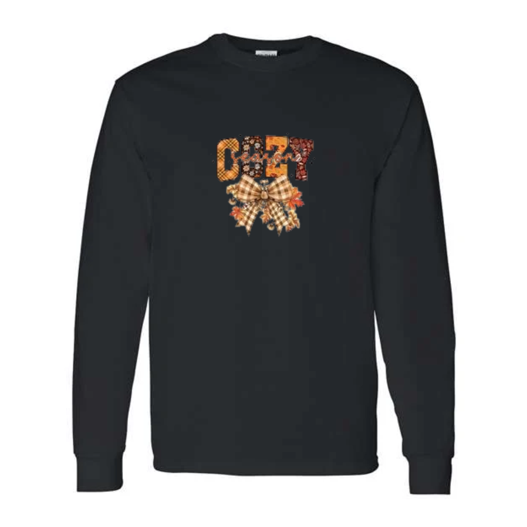 Cozy Season design on black long sleeve tee