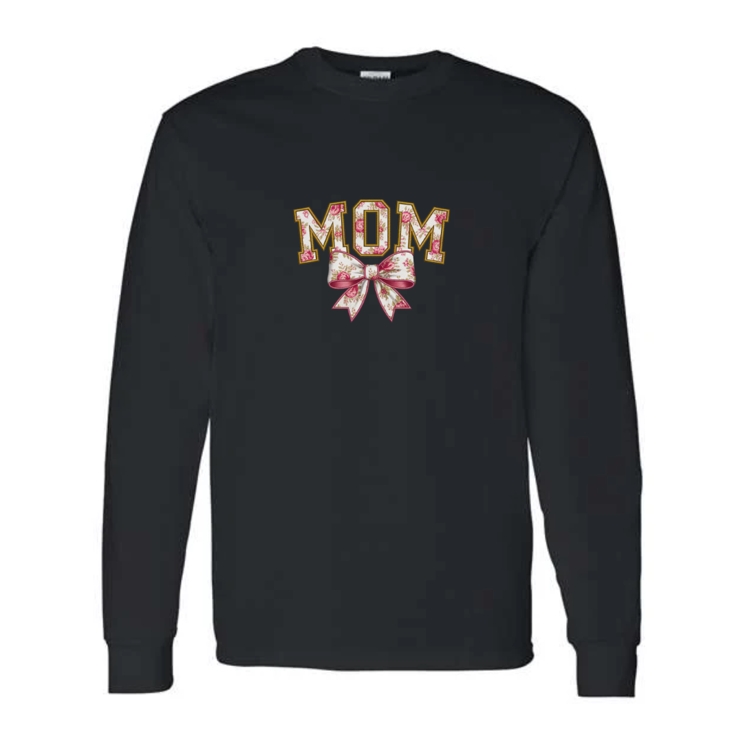 MOM design on black long sleeve tee