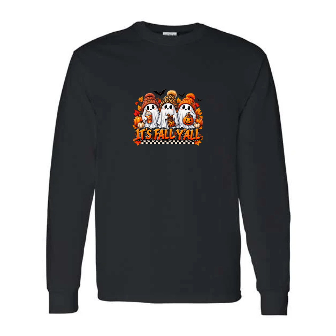 It's Fall Y'all design on black long sleeve tee