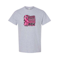Fight Believe Survive Thrive design on grey short sleeve tee