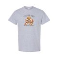Fall For Jesus He Never Leaves design on grey short sleeve tee