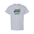 Pumpkin Patch design on grey short sleeve tee