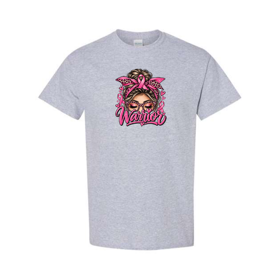 Warrior design on grey short sleeve tee