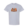 Fall Gnomes design on grey short sleeve tee