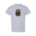 Live Free Ride Hard design on grey short sleeve tee