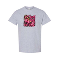 Fight Like A Girl — Boxing Gloves design on grey short sleeve tee