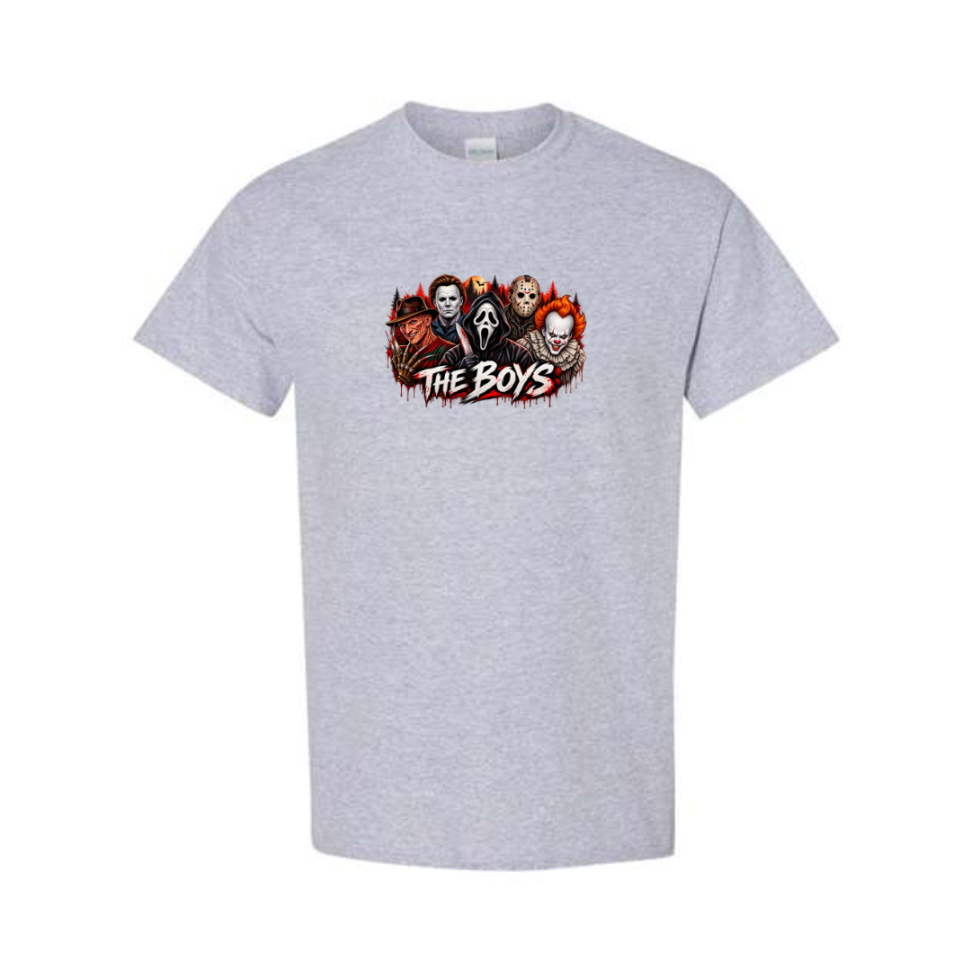 The Boys design on grey short sleeve tee