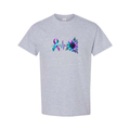 Suicide Prevention Ribbon Sunflower design on grey short sleeve tee
