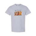 Pumpkin Spice Season design on grey short sleeve tee