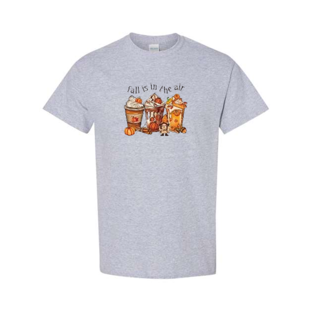Pumpkin Spice Season design on grey short sleeve tee