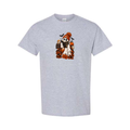 Spooky Stories design on grey short sleeve tee