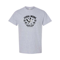 Feral Moms Social Club design on grey short sleeve tee