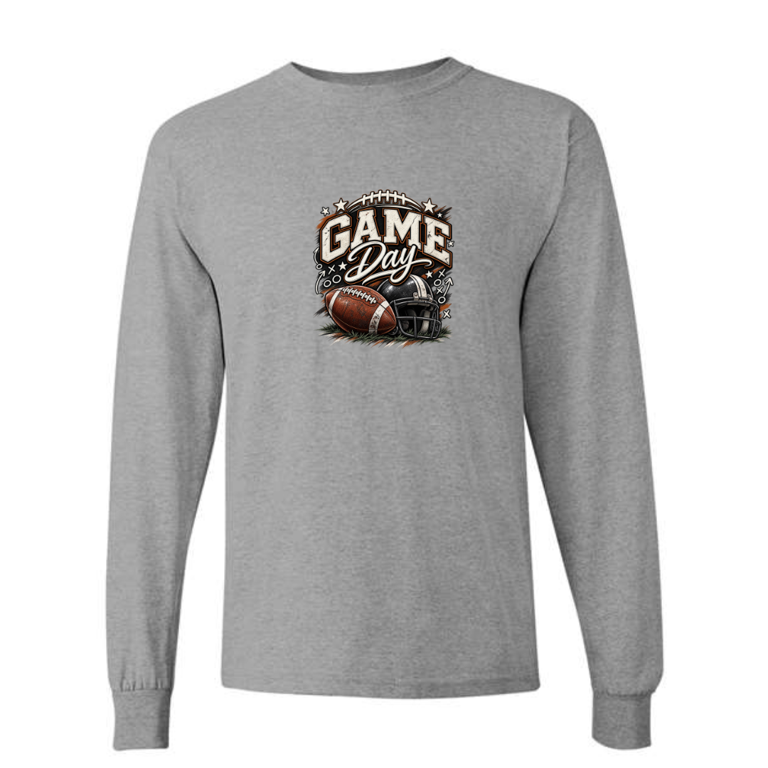 Game Day — Bold Retro design on grey long sleeve tee