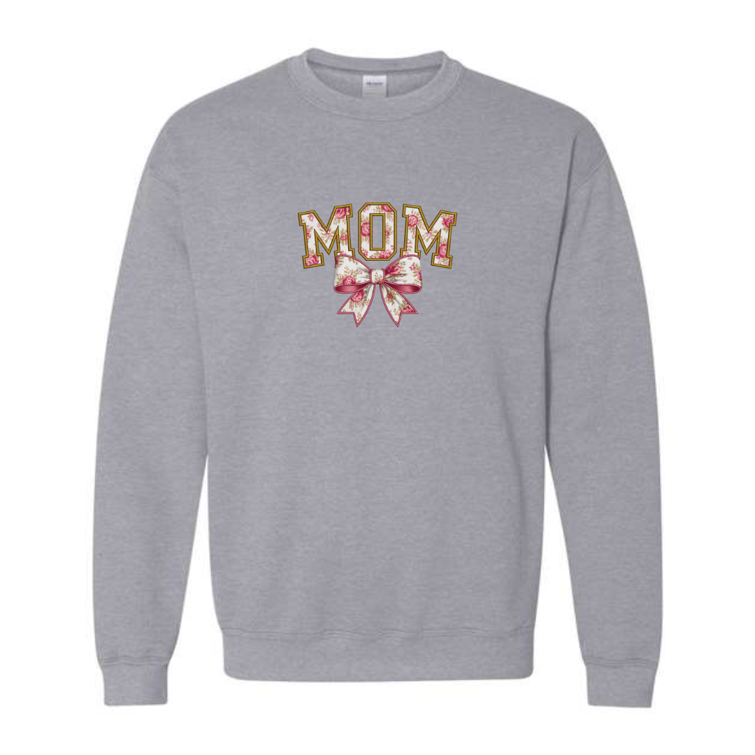 MOM design on grey crewneck sweatshirt