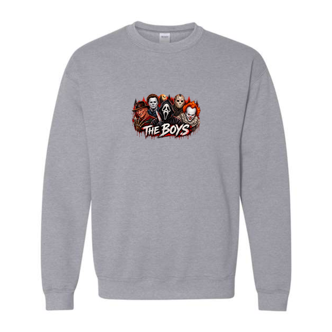The Boys design on grey crewneck sweatshirt