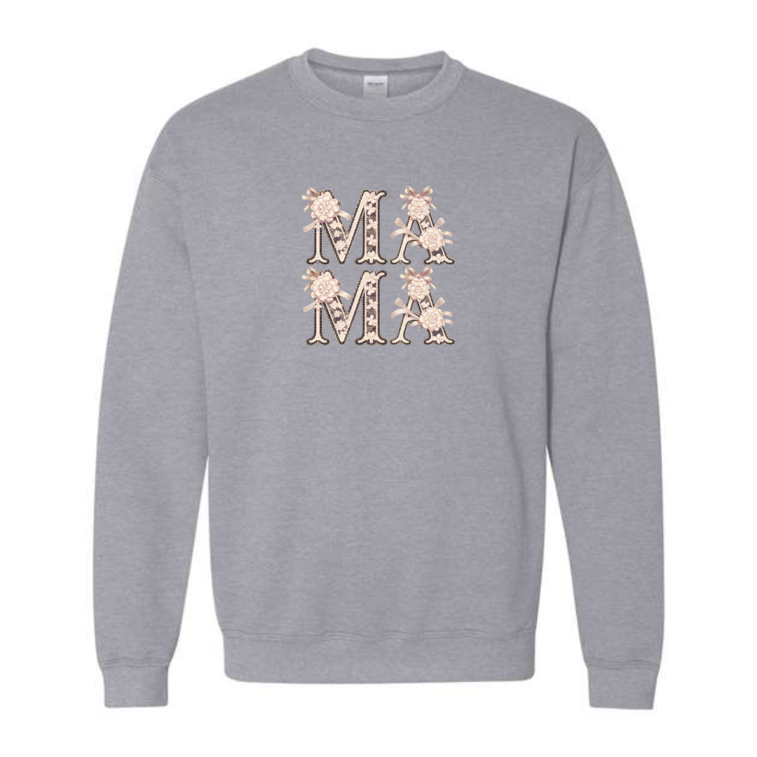 MAMA design on grey crewneck sweatshirt