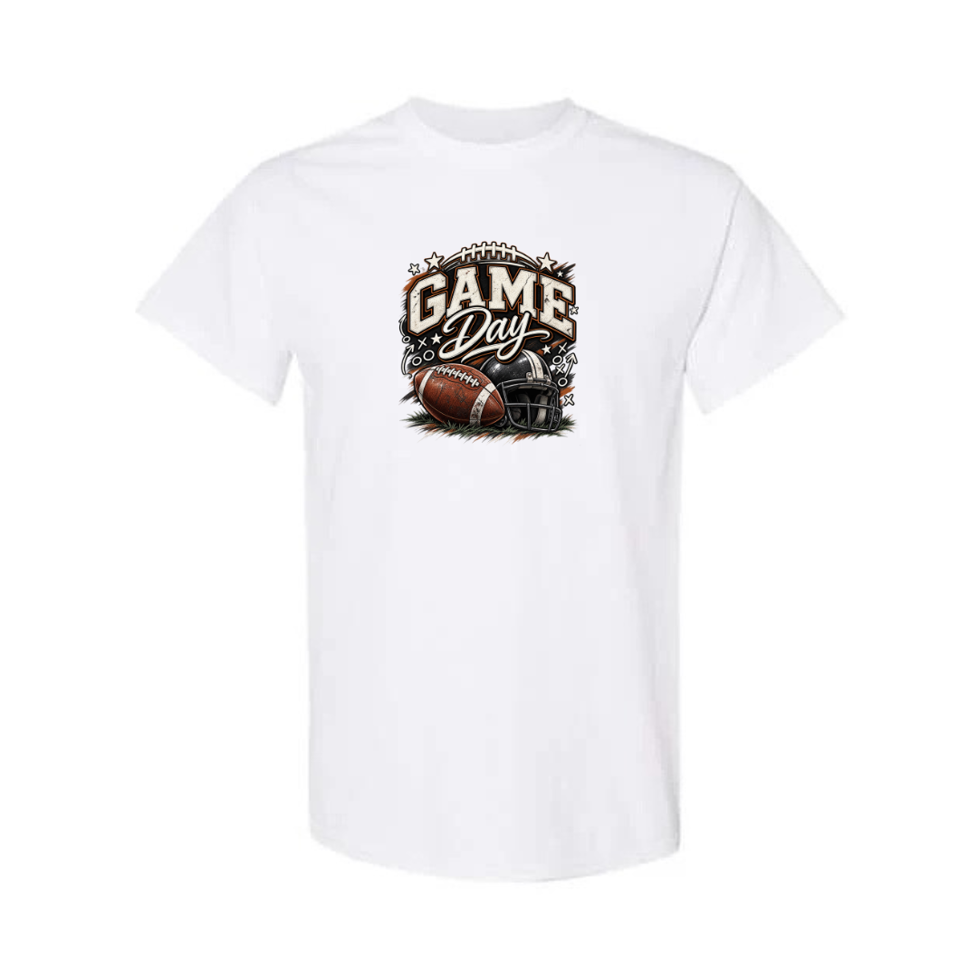 Game Day — Bold Retro design on white short sleeve tee