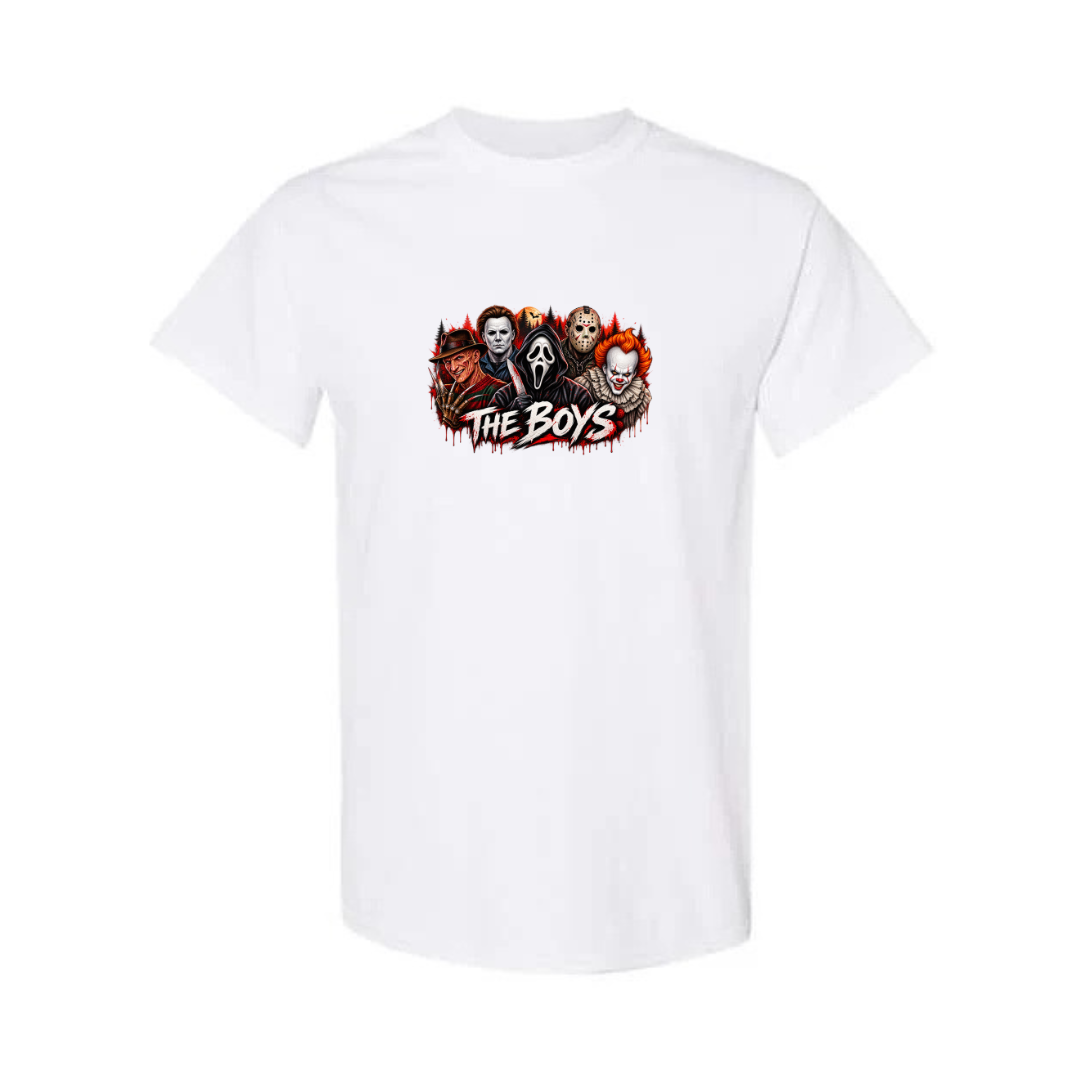 The Boys design on white short sleeve tee