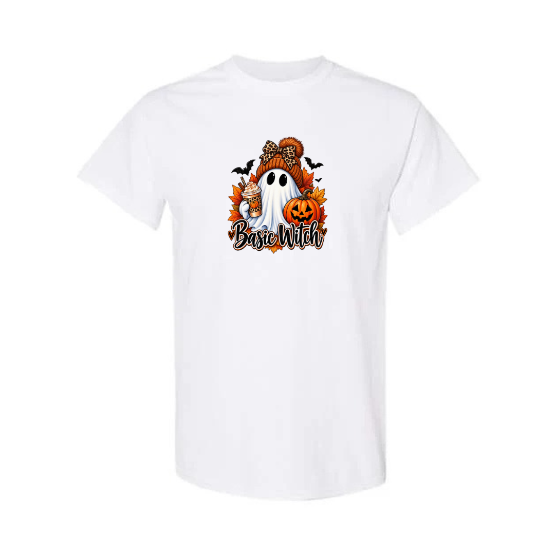 Basic Witch design on white short sleeve tee