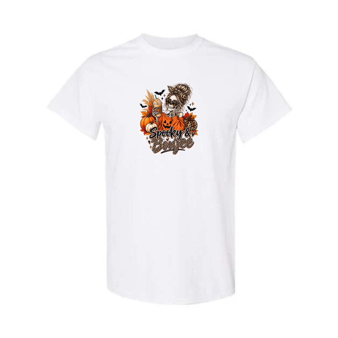 Spooky & Boujee design on white short sleeve tee