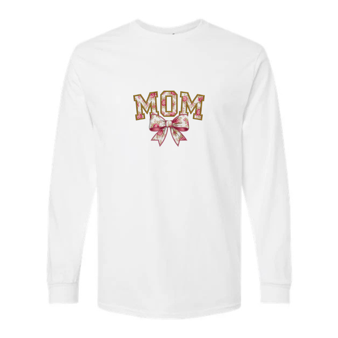 MOM design on white long sleeve tee