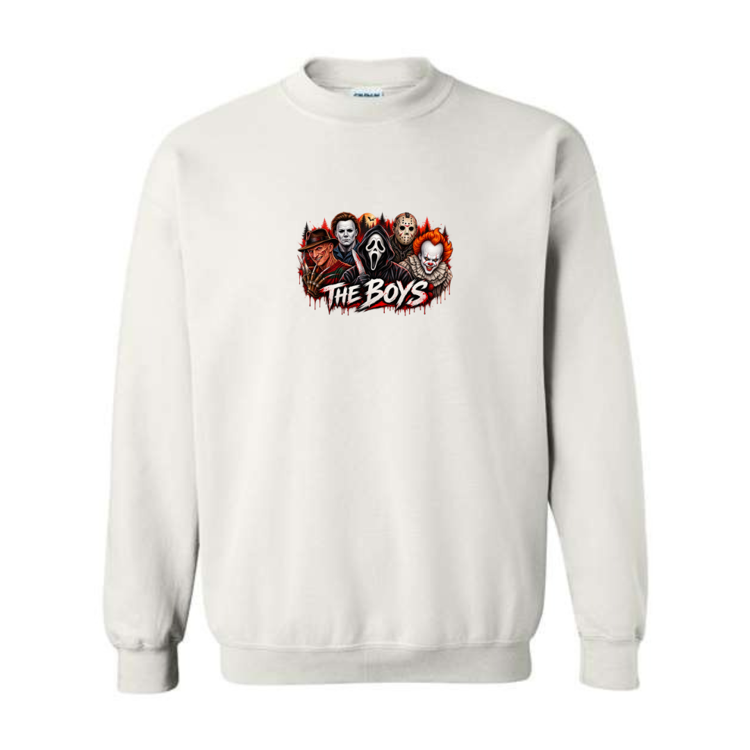 The Boys design on white crewneck sweatshirt
