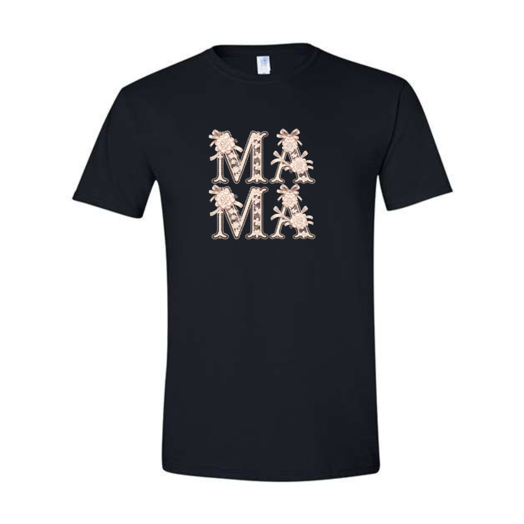MAMA design on black Softstyle tee