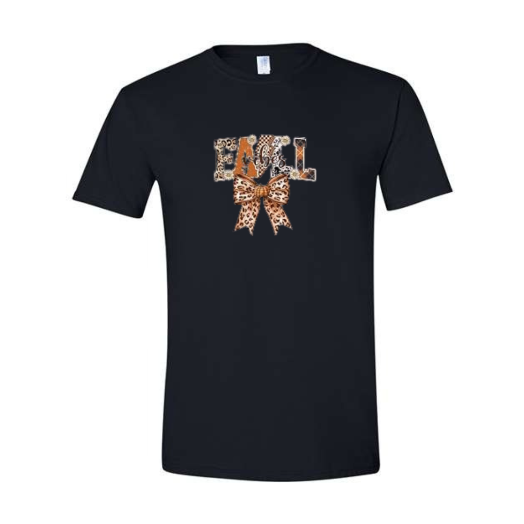 Fall Vibes design on black Softstyle tee
