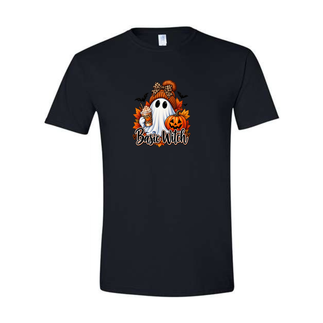 Basic Witch design on black Softstyle tee