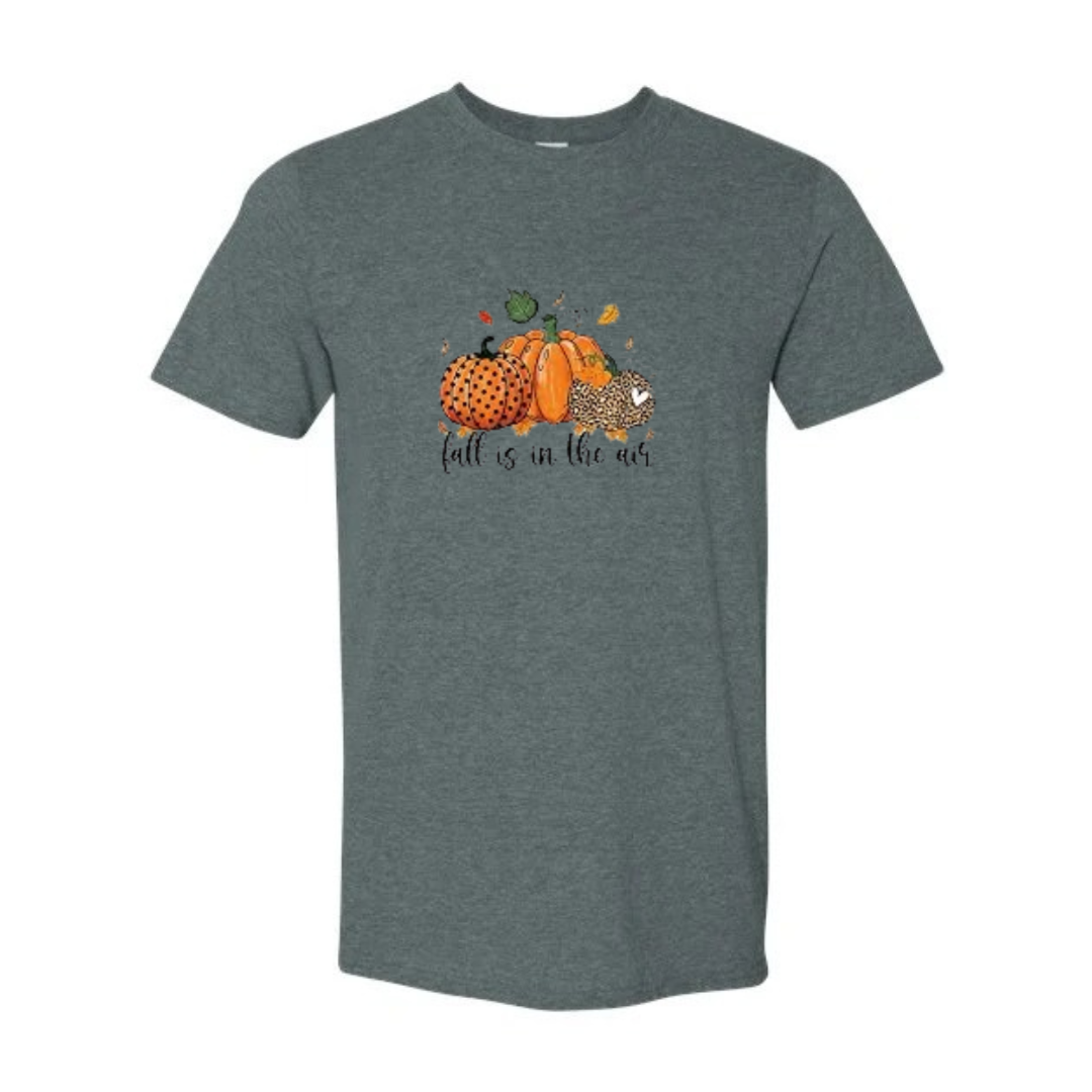 Fall Is In The Air design on grey Softstyle tee