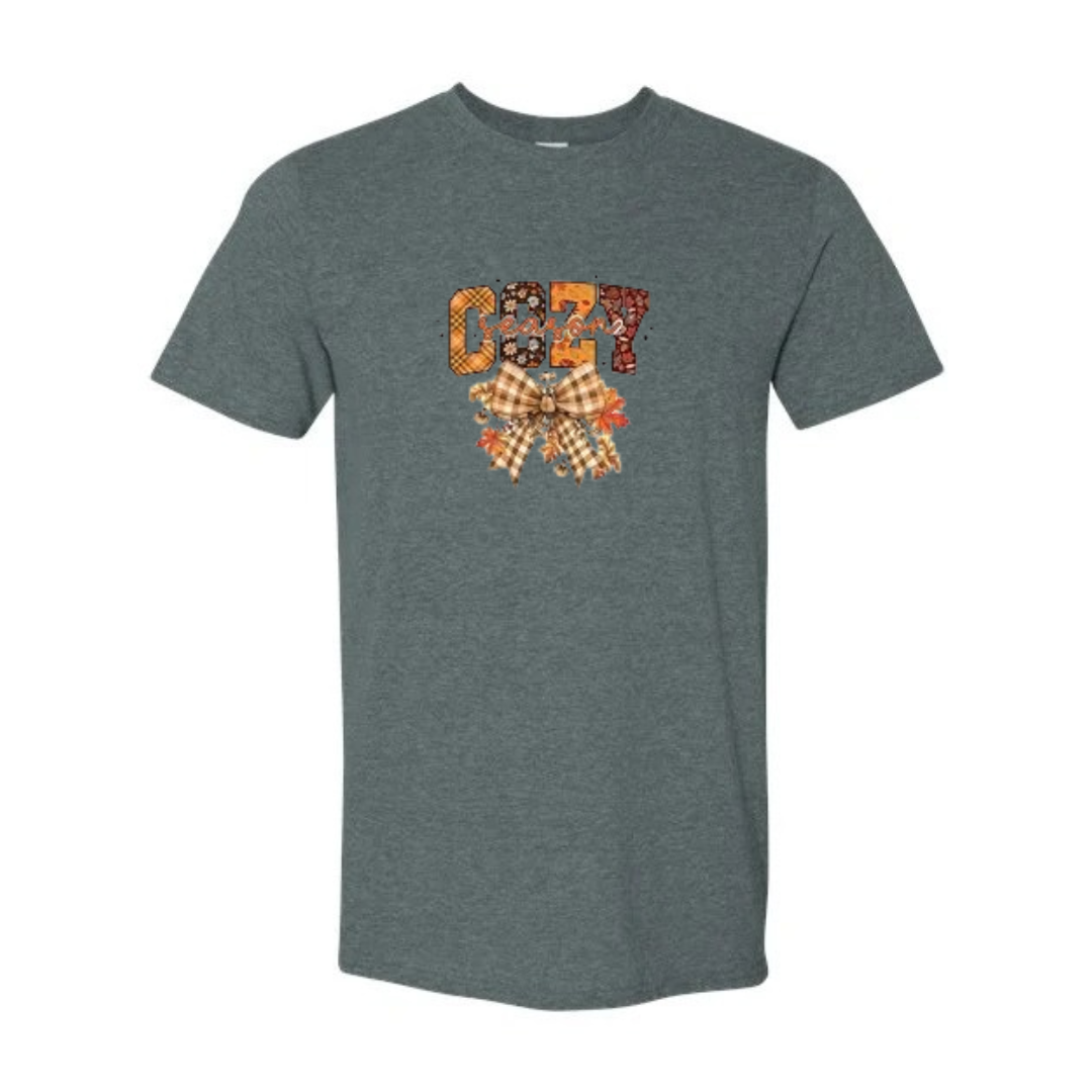 Cozy Season design on grey Softstyle tee