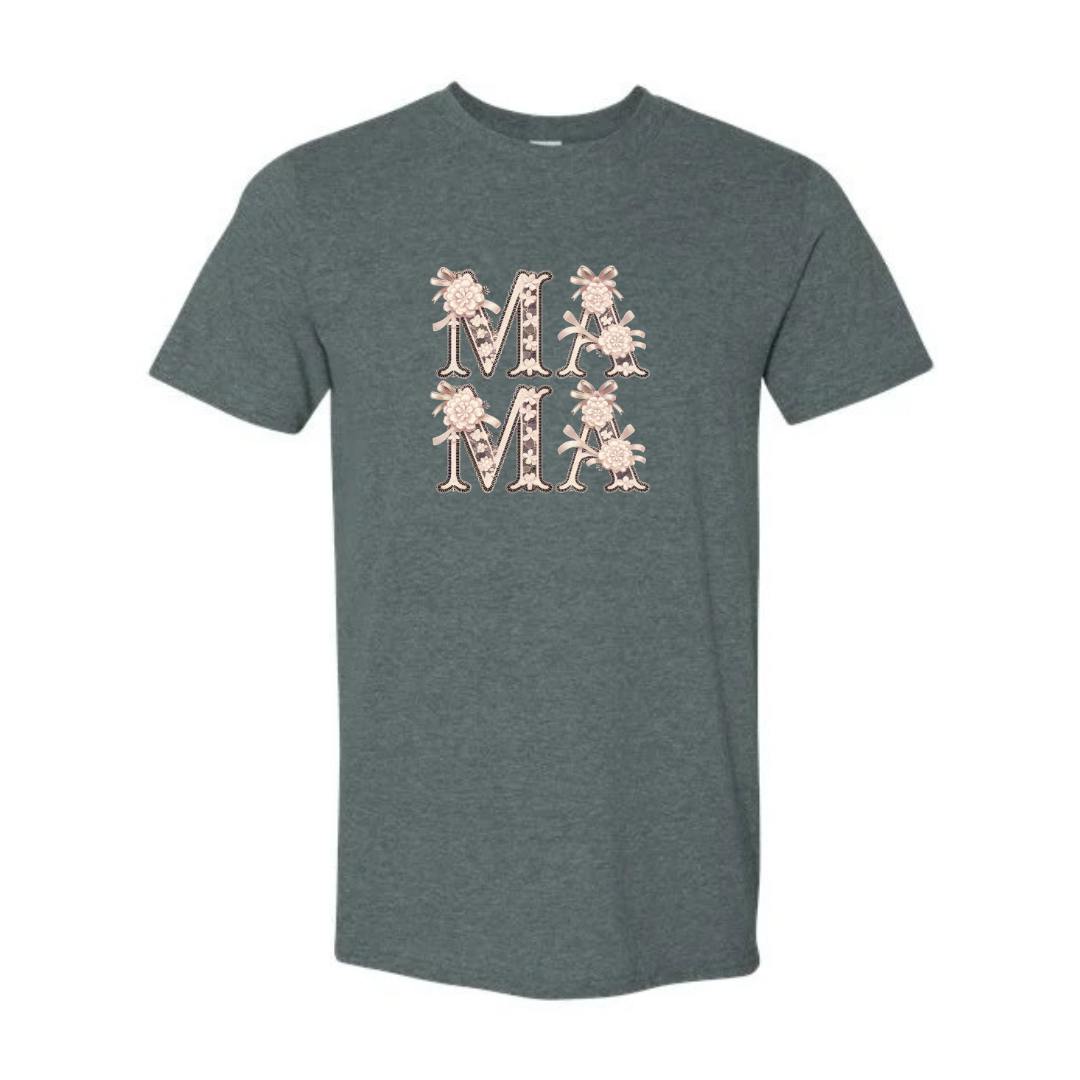 MAMA design on grey Softstyle tee