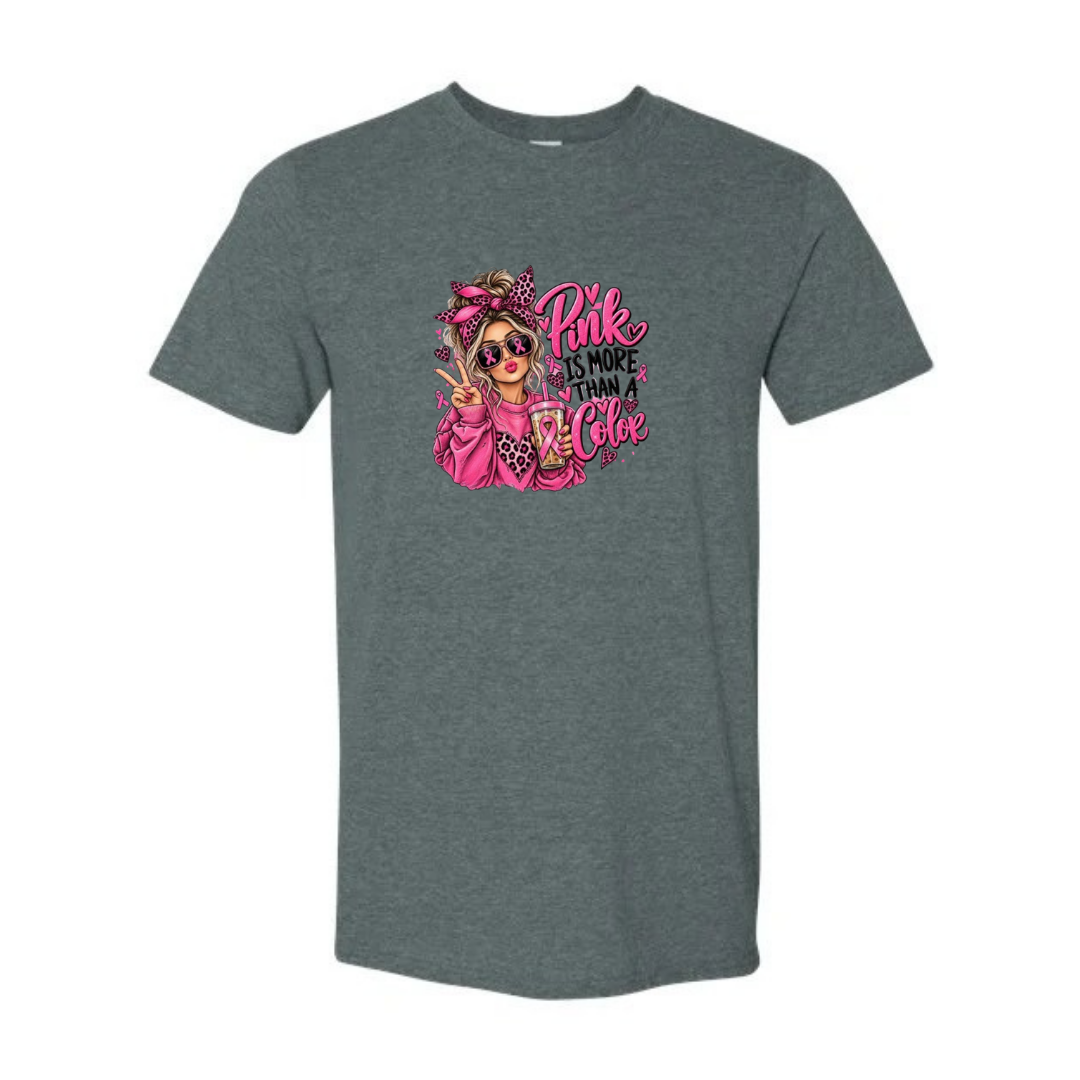 Pink Is More Than A Color design on grey Softstyle tee
