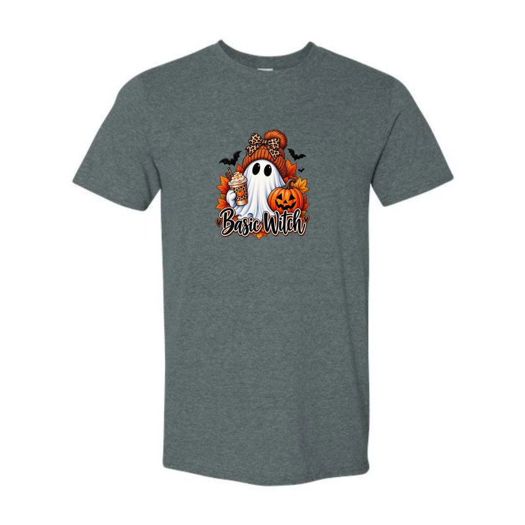 Basic Witch design on grey Softstyle tee