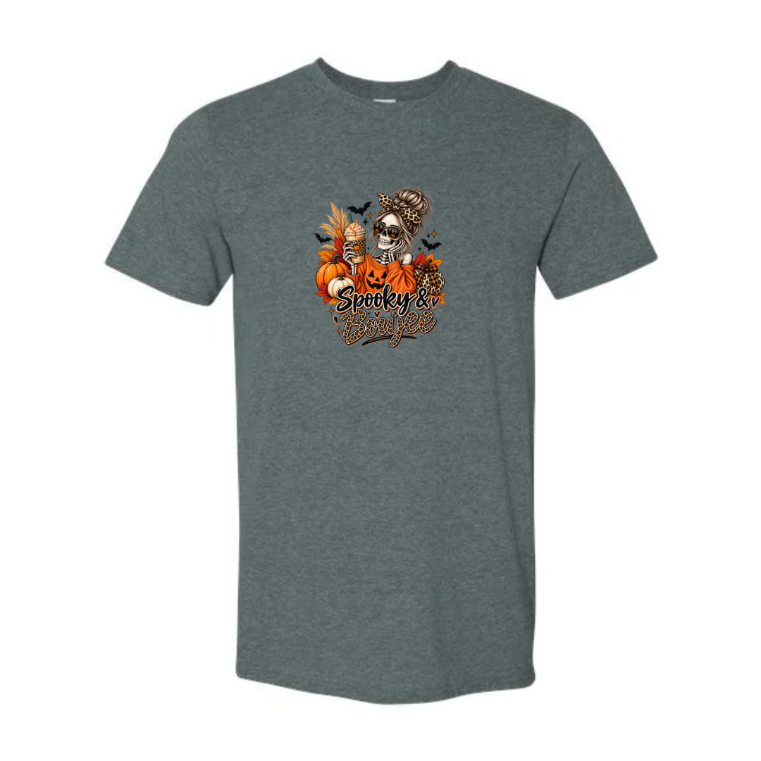 Spooky & Boujee design on grey Softstyle tee