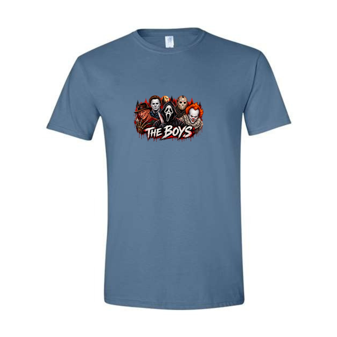 The Boys design on blue Softstyle tee