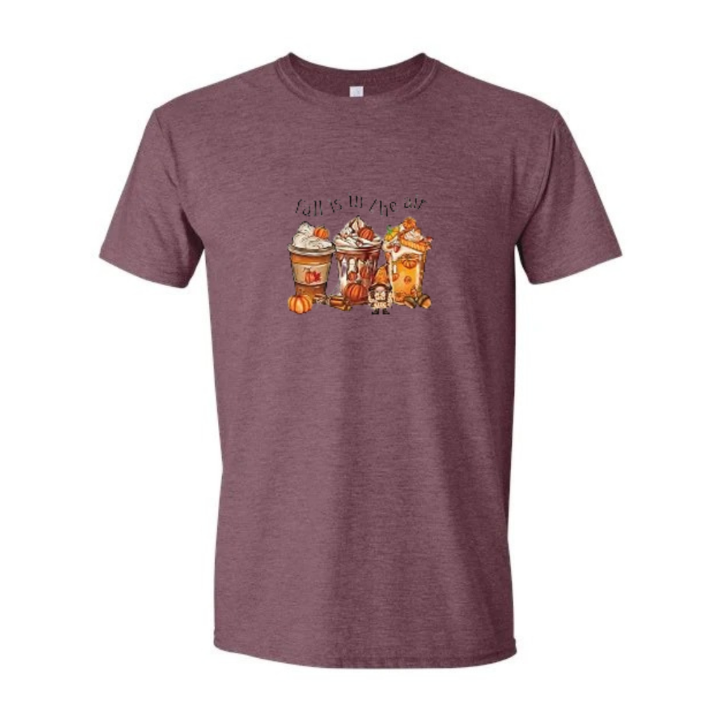 Pumpkin Spice Season design on maroon Softstyle tee